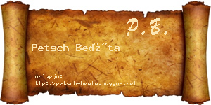 Petsch Beáta névjegykártya