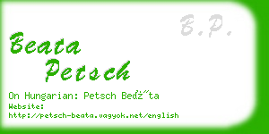 beata petsch business card